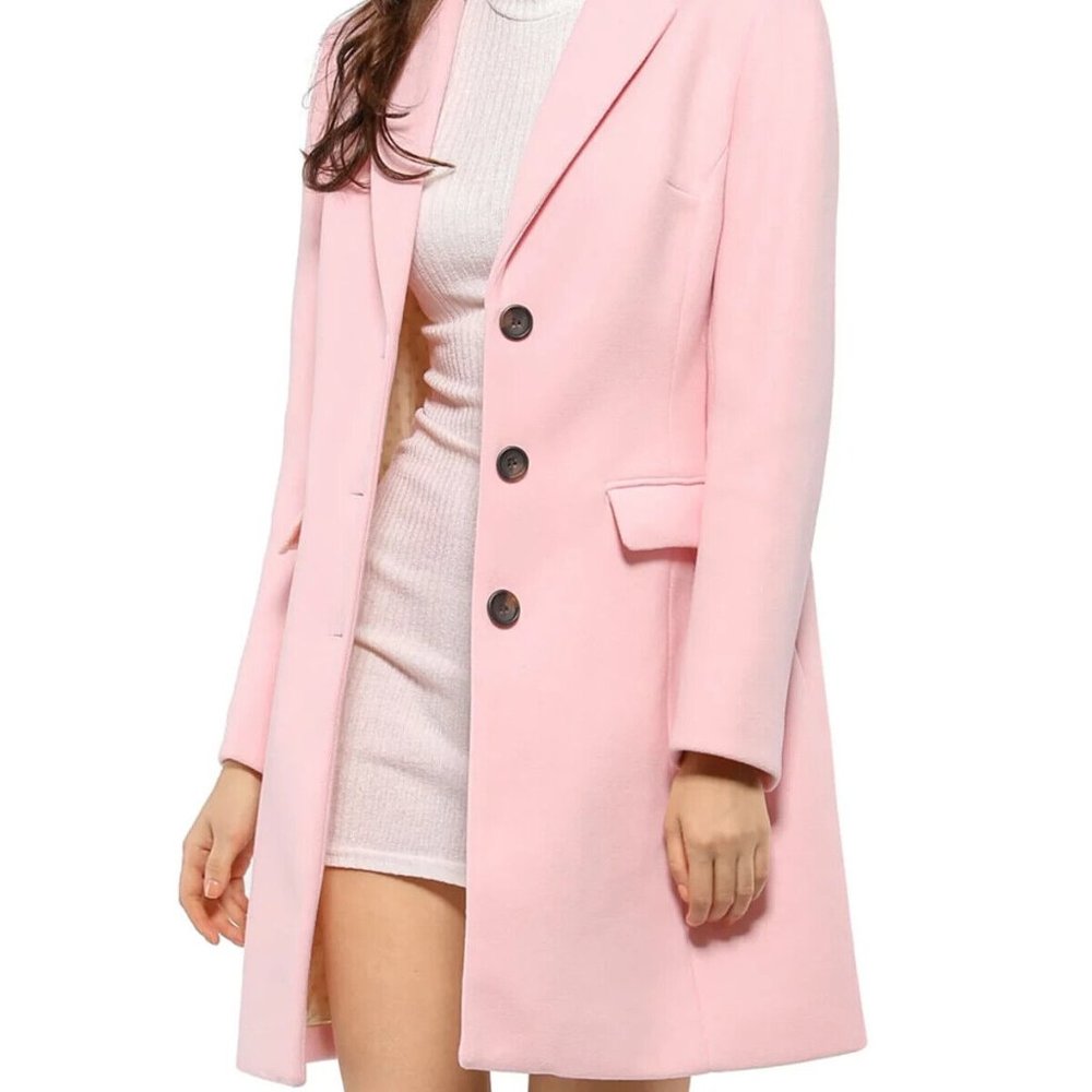 NEW WITH TAGS!! SIZE SMALL Allegra K Women's Notched Lapel Single Breasted Long